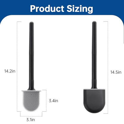 RV Essentials, RV Toilet Brush Black– Camper Must Have Silicone Toilet Brush for Travel Trailer, Wall Mounted Toilet Brush-Anti-Roll, Anti-Drip Design, Camper Must Haves