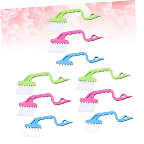 9pcs Swan Shape Window Groove Brush Handheld Cleaning Tool for Window Track Screen and Groove