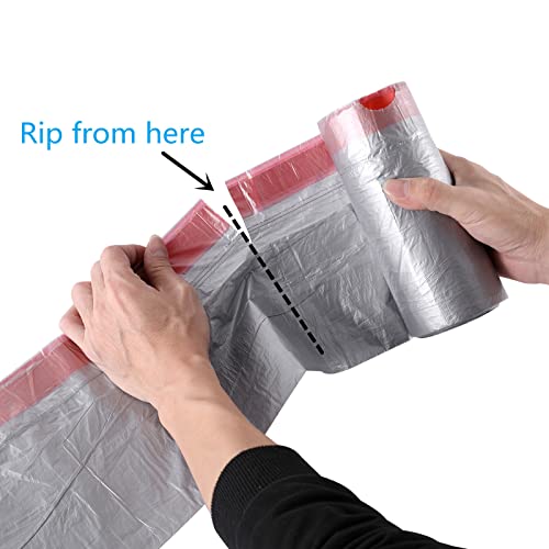 Trashs Bag Drawstring Garbage Bags-Coocn Thicker Heavy Bathroom Trash can Liners for Bedroom Home Kitchen 50 Counts ,4-6 Gallon (Gray) - color: Gray