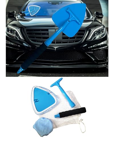 Pro Glass Windshield Cleaner Tool, Kit - Extendable 20" Handle, Pivoting Head, Detailing Autos with 2 Reusable Lint Free Microfibers, Storage Bag for Auto Windshield, Cars, Trucks, RV's