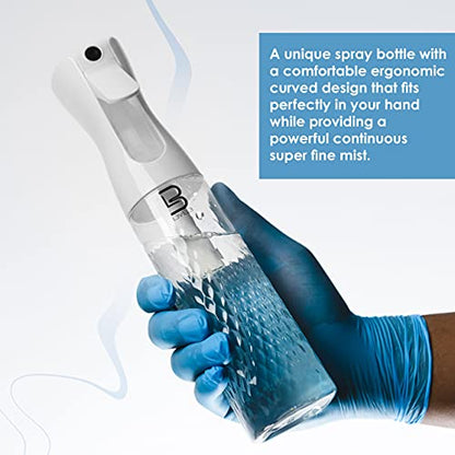 L3 Beveled Spray Bottle - Continuous Spray with a Fine Mist Pattern - Barber and Hair Stylist Supplies - Less Hand Fatigue Compared to Standard Bottles - Level Three Barber Spray - 300 ml (Clear) - color: Clear