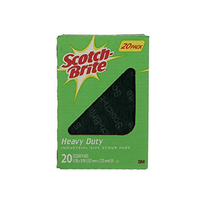 Scotch Brite 3M Heavy Duty Scouring Pads 6"X 9" Heavy Duty Scouring Power Of Scotch-Brite (20 Pack)
