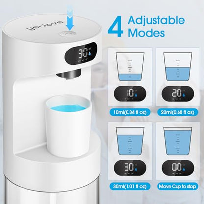 Automatic Mouthwash Dispenser for Bathroom,20.29 oz Touchless Electric Mouth Wash Dispensers Bathroom Accessories Set with 4 Magnetic Cups,4 Modes Wall Mounted Mouth Wash Dispenser for Home - color: White