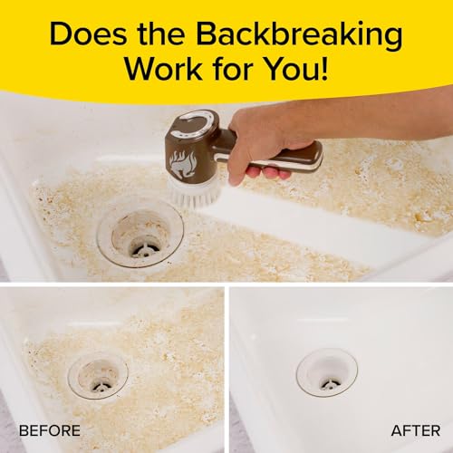 Horsepower Scrubber, Waterproof, Electric Power, Spins 350 RPM, 5 Brush Heads, AS SEEN ON TV, Cleans Dirt & Grime, Tile, Grout, Bathrooms, Kitchen, Auto Rims, Outdoor Furniture & More, Rechargeable - style: Regular Battery Life