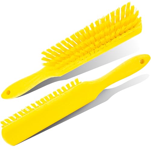 SPARTA 8 Inch Soft Counter Brush with Polyester Bristles and 5 Inch Handle, Color Coded Handheld Broom for Tables Countertops and Foodservice Surfaces, 13 Inch Overall Length, Yellow - color: Yellow