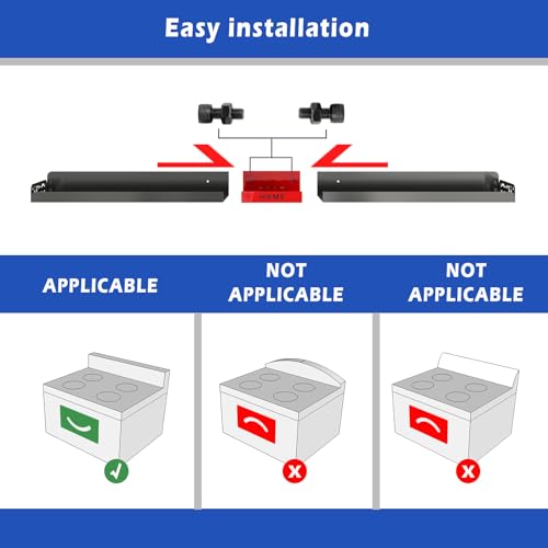 STUTOV 30" Magnetic Stove Top Shelf – Black Spice Rack with Red HOME Design – Seasoning Organizer for Back of Stove – Over Stove and Kitchen Storage Shelf - color: Black with Red HOME
