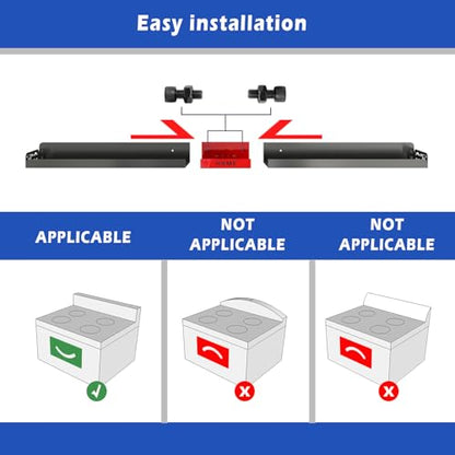 STUTOV 30" Magnetic Stove Top Shelf – Black Spice Rack with Red HOME Design – Seasoning Organizer for Back of Stove – Over Stove and Kitchen Storage Shelf - color: Black with Red HOME