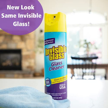Invisible Glass 91160 Premium Aerosol Glass and Window Foaming Cleaner Spray – Cleans Glass, Windows, Mirrors, Shower Doors, and More – Streak-Free, Ammonia-Free, Tint-Safe – 19 oz - size: 19 Ounce (Pack of 1)