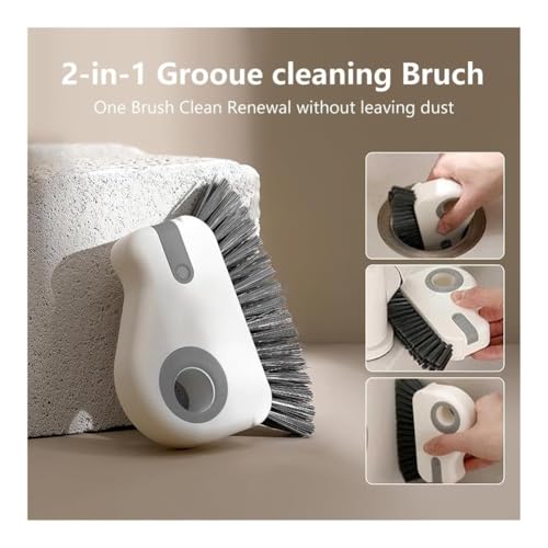 2 in 1 Groove Cleaning Brush, Crevice Brush for Sliding Door Track,Window Track Cleaning Tools, Multifunction Window Track Cleaner with Hard Bristle and Sill(Orange)