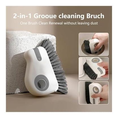 2 in 1 Groove Cleaning Brush, Crevice Brush for Sliding Door Track,Window Track Cleaning Tools, Multifunction Window Track Cleaner with Hard Bristle and Sill(Orange)