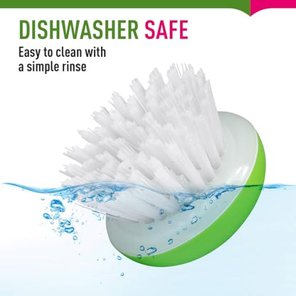 Vegetable Brush Scrubber for Food – 2Pcs Set Fruit and Veggie Brush – Silicone Top and Ultra-Strong Bristles Potato Scrubber – Palm Held Ergonomic Design – Easy to Clean – Red and Green