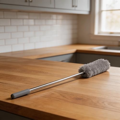 Microfiber Retractable with Telescopic for Prime Ceilings Extendable Duster Handle Grey Washable Electrostatic Dusting Tool Flexible Head 280cm(2.5M) - size: 2.5M
