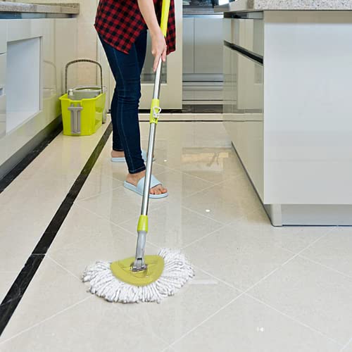 4 Pack EasyWring Spin Mop Refill Replacement Heads - Microfiber, Compatible with Triangle Spin Mop, Multi-Surface Cleaning - color: 4 Pack