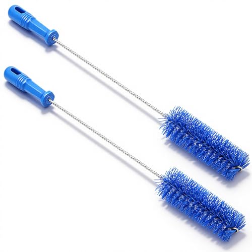 Baderke 2 Pieces Drain Brush Pipe Cleaning Tube Brushes 19.7 Inch Plastic Shower Pipe Flexible Cleaning Tool(Blue,19.7 x 2 Inch) - color: Blue, size: 19.7 x 2 Inch