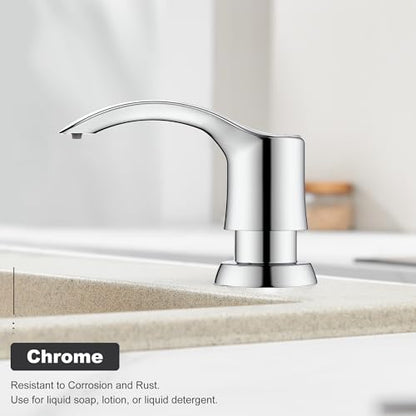 GAGALIFE Kitchen Sink Soap Dispenser - Sink Soap Dispenser Pump with 40" Silicone Soap Dispenser Extension Tube (Chrome), Say Goodbye to Frequent Refills G080-1C - color: Chrome, size: with Hose