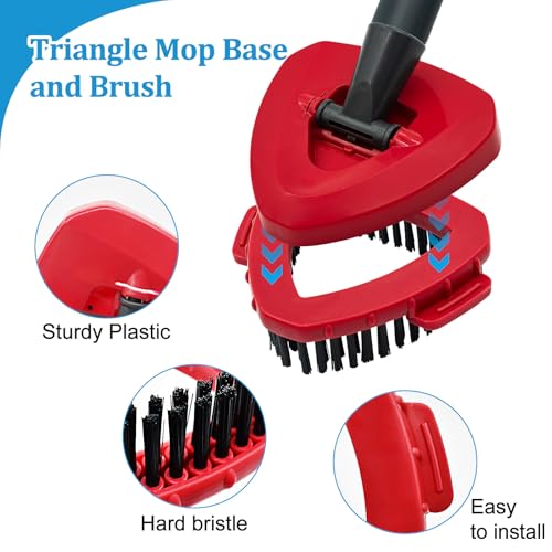 Mop Heads Replacements for O-Cedar RinseClean 2-Tank Spin Mop, Mop Replace Head for O Cedar, Mop Heads Include 4 Pack Mop Refills, 2 Scrubber Mop Heads, 1 Mop Base, Reusable, Easy to Replace