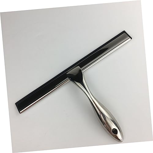 Stainless Steel Window Squeegee 12-Inch Glass Cleaning Tool Ergonomic Handle for Shower Bathroom and Home Use