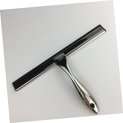 Stainless Steel Window Squeegee 12-Inch Glass Cleaning Tool Ergonomic Handle for Shower Bathroom and Home Use