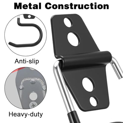 18 Pack Broom Holder Wall Mount - Tool Hangers Garage Wall Hanging Organizer - Heavy Duty Metal Large S Hooks for Mop Shovel Rake Shed Garden Lawn Yard Handle Tools Organization (Black)