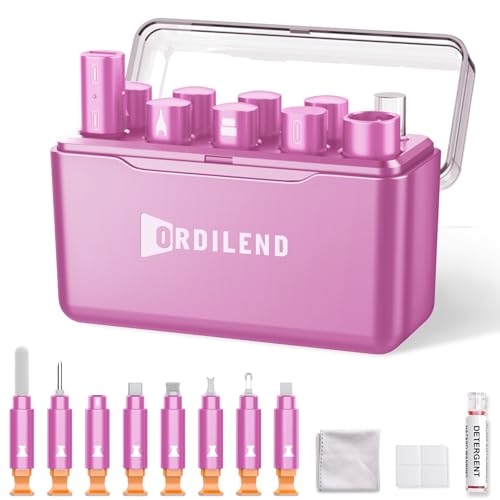Ordilend for iPhone Cleaning Kit for Charging Port Cleaner, Multi-Tool iPhone Cleaner Repair Lightning Cable, Cell Phone Cleaning Kit for iPad, Connector, Speaker, Airpod with Storage Case, Pink - color: Pink