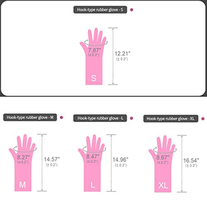 Myungjin Reusable Waterproof Household Dishwashing Non-Slip Cleaning Rubber Gloves with Hang-Dry Hook (1 Pair/Small) - size: 1 Pair / Small