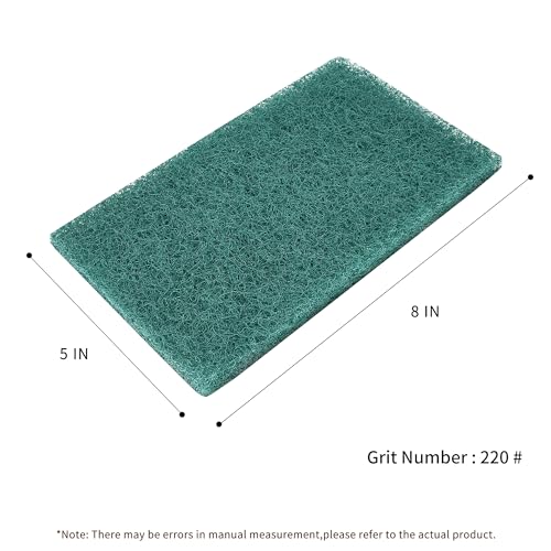 Green Scuff Pads - 10Pcs Scotch Brite - Very Fine Grade Hand Pads General Purpose Sanding Hand Pads 200 x 125mm/8" x 5" - color: 10 Green
