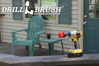 Outdoor Cleaning Brushes - Stiff Bristle Deck Scrubbing Brush - Concrete Scrub Brush - Bird Baths Cleaning Tool - Garden Statues Cleaning Equipment - Granite Headstone Restoration Brush - Siding Brush - color: Red