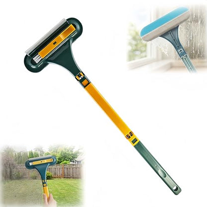 2-in-1 Multi-Purpose Cleaning Brush, Window Screen Cleaner Tool with Squeegee, Mesh Screen Cleaner, Cleaner Tool for Window, Door, Porch Screens (1PCS Yellow) - color: 1pcs Yellow