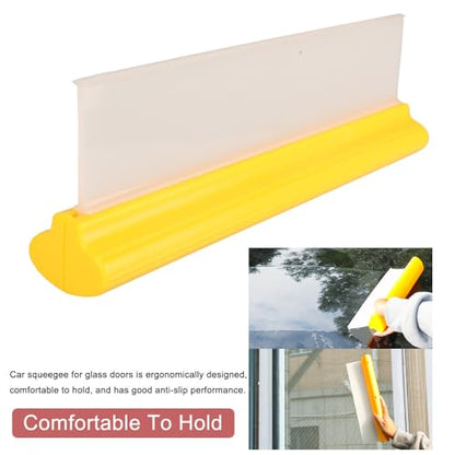 Car Squeegee,12 inch Silicone Automotive Water Wiper for Drying,Flexible Auto T-Bar Water Blade for car, Windshield, Glass, Window, Bathroom(Yellow) - color: Yellow