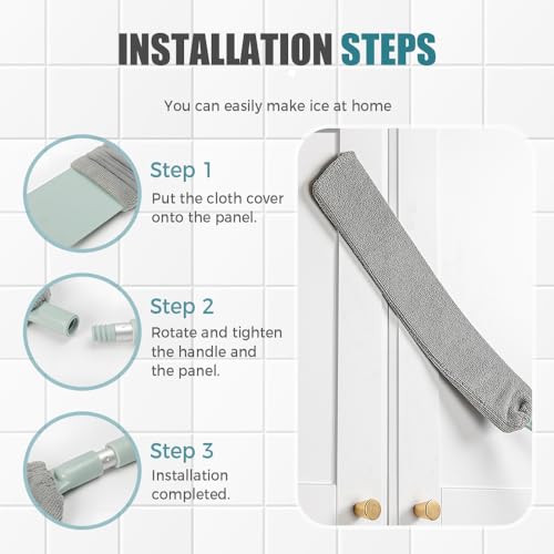 Retractable Gap Dust Cleaner with Reusable Dusting Cloths, Bendable Flexible Duster with Extension Pole, Wet & Dry Sweeper Stick Dusters for Gap Cleaning Under Furniture (Grey+Replacement Cloth*2) - color: Grey+replacement Cloth*2