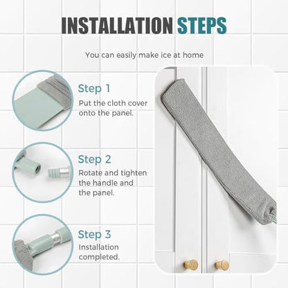 Retractable Gap Dust Cleaner with Microfiber Cloths,Extendable Long Handle Washable Bendable Duster Brush for Cleaning Under Appliances Furniture Couch Fridge - color: Gray, size: 1 Cloth