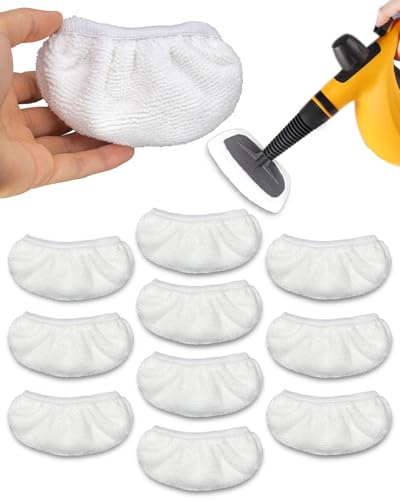 10 Pack Steam Cleaner Accessories, Universal Steam Mop Pads, Reusable Steam Shot Attachments Compatible with Bissell Steam Shot, Comforday, PurSteam and More Handheld Steam Cleaner - color: White, 10 Pack