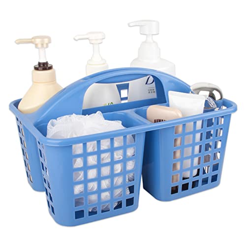 JiatuA Portable Shower Caddy Basket with Compartments Cleaning Supplies Organizer with Handle Plastic Storage Divided Tool Bin for Bathroom, Bedroom, Kitchen, College Dorm, Garden, Under Sink, Blue - color: Blue