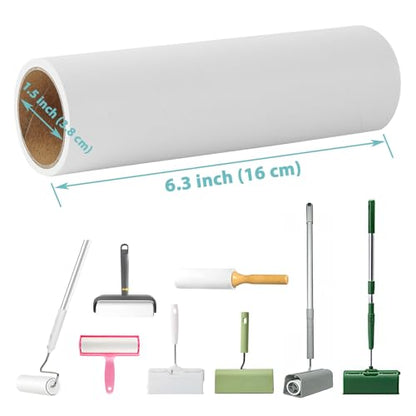 Lint Roller Refills 6.3 inch Great Value 10 Pack Extra Sticky Lint Remover Refills for Pet Hair Clothes Floor 6.3 inch Wide Lint Roller Replacement Refills - size: 10-Pack