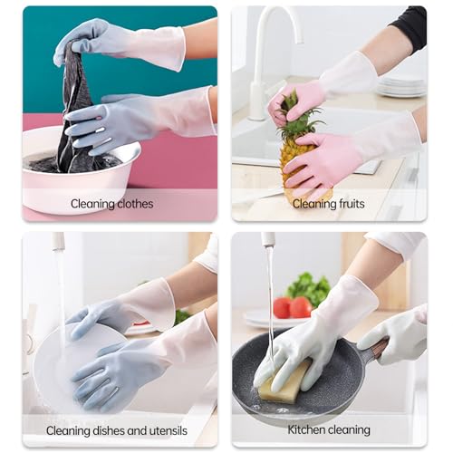 Rubber Gloves for Dishwashing,Cleaning Gloves for Women Dish,Dishwashing Gloves Medium Best.Pefect for Woman Men(2 Pairs M).