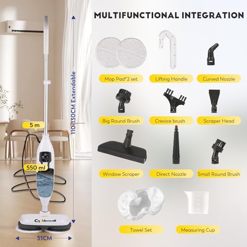 CGOLDENWALL Steam Mop Steam Cleaner for Home, 330 ml Water Tank, CGSM-803