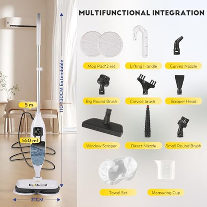 CGOLDENWALL Steam Mop Steam Cleaner for Home, 330 ml Water Tank, CGSM-803