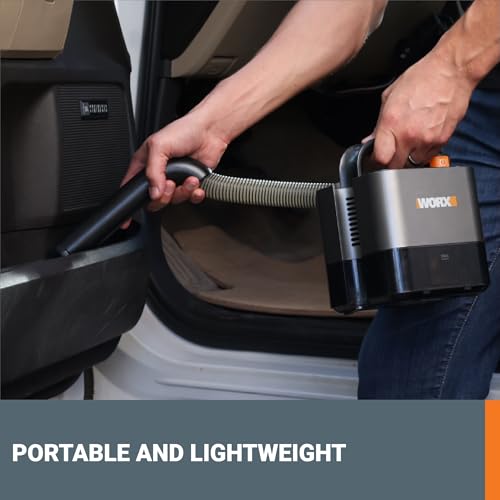 WORX WX030L 20V Power Share Cordless Cube Vac Compact Vacuum, Black - style: with battery and charger