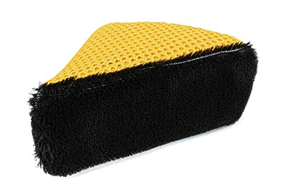 Autofiber Scrub Ninja - Wedge Scrubber Great for scrubbing Leather, Plastic, Rubber and Vinyl - Pack of 2, Black/Gold (5inch x 2.5inch x 2inch) - color: Black/Gold