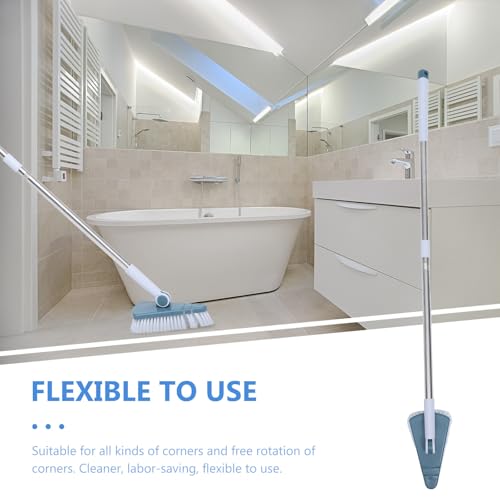 Bathroom Floor Cleaning Brush Long Handle Hard Bristle Tile Scrub Brush Dark Blue Multi-Purpose Floor Cleaner for Bathtub and Toilet Cleaning