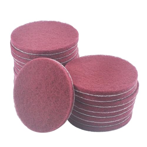 4 Inch 400 Grit Drill Brush Scrubber Scouring Pads, 20 Pcs Hook & Loop Power Scrubber Scour Pad for Rotary Tools, Random Orbital Sander (Red) - style: Red - 400#