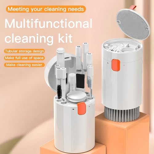 20-in-1 Electronics Cleaning Kit, Professional Keyboard Cleaner Kit with Retractable Brush, Earbud Cleaning Pen and Screen Cleaner for Keyboard, Computer, iPhone, Laptop, PC and Monitor - color: 20-in-1 White