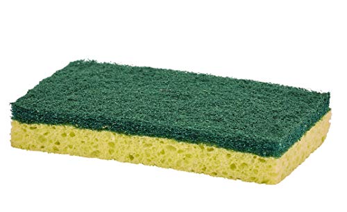Scrubee Heavy Duty Scrub Sponge with Scouring Pad, Kitchen Dishwashing, Sink, Pot and Frying Pan Cellulose Scrubber Sponge Non Scratch. By Superio… (4.5" Sponge) - color: Green, size: 1-pack