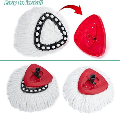 20PCS Spin Mop Replacement Head,100% Microfiber Mop Heads Replacements Compatible with Triangle Spin Mop,360 Degree Round Spin Mop Replacement Head for Easy House Cleaning Floor Mopping - size: 20PCS