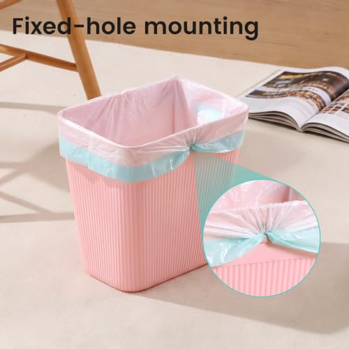 JOYMOOP Slim Trash Can 3-Pack, 2.2 Gallon Plastic Wastebasket for Bathroom, Bedroom, Office, Kitchen with 4 Rolls Bags, Pink - color: Pink, size: 3 pcs Waste Baskets+ 4 Rolls of Trash Bags