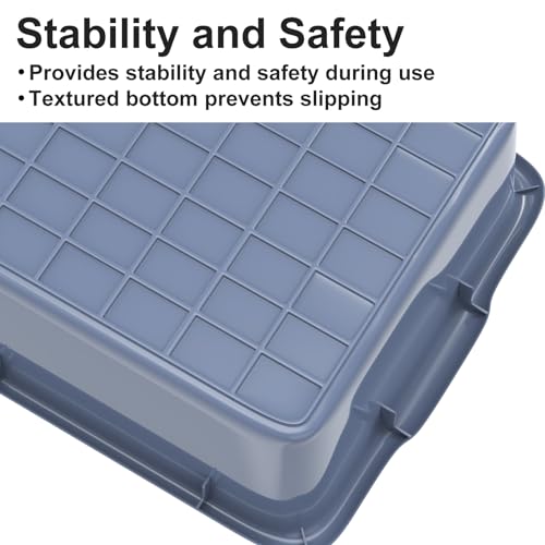 DUNCHATY 8.6 Gallon (33L) Plastic Bus Tubs - Extra Large Commercial Grade Utility Box and Wash Basin Boxes for Restaurant Kitchen Organization and Storage - 24.5" L x 16.5" W x 7" H (8.3Gal/33L)