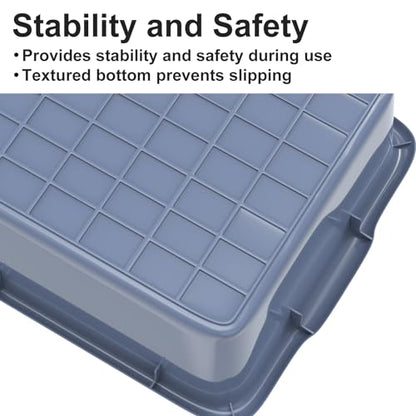 DUNCHATY 8.6 Gallon (33L) Plastic Bus Tubs - Extra Large Commercial Grade Utility Box and Wash Basin Boxes for Restaurant Kitchen Organization and Storage - 24.5" L x 16.5" W x 7" H (8.3Gal/33L)