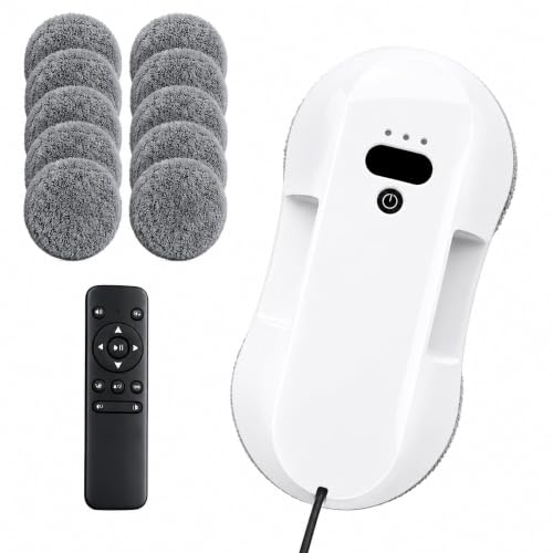 RINLAIN Window Cleaning Robot, 2026 Upgraded Robot Window Cleaner with 2700-3300Pa Variable Suction, Dual-Side Spray & Edge Detection for Glass Mirrors