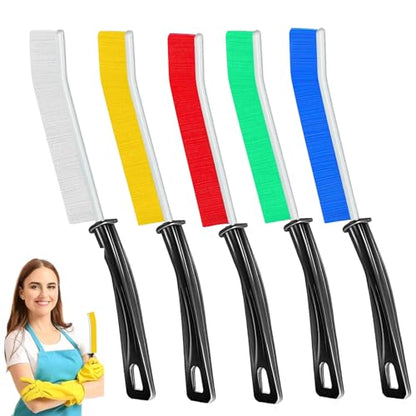 Crevice Cleaning Brush 5 Set-Narrow Gap Cleaning Brushes for Window, Bathroom, Kitchen, and Small Room, Hard-to-Reach Areas(Mix) - color: Mix