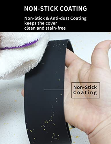 Donpearl 25 inch Black Stove Gap Covers (2 Pack), Silicone Gap Filler for Stove and Counter, Flexible Oven Edge Gap Guards, Kitchen Crumb Catcher Strips for Most Stovetop Gaps - color: 25 inch Black